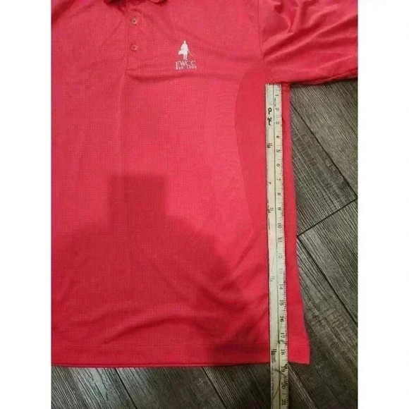 Nike Golf Dri-Fit Shirt Mens Large Red Short Sleeve Polo Polyester - Picture 6 of 7